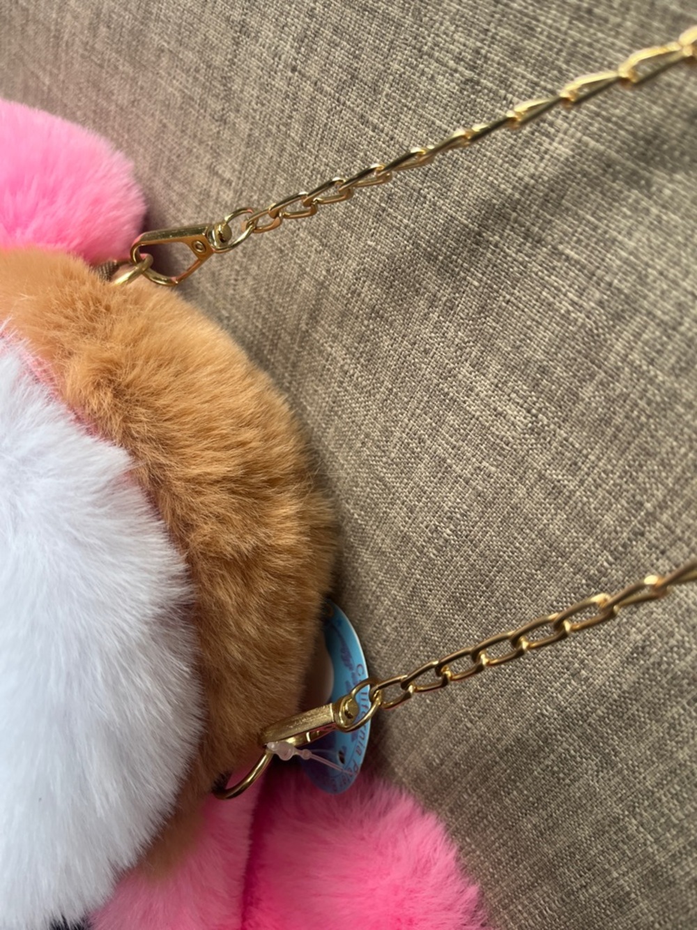 Fuzzy Multicolored Rabbit Plush Purse Kawaii Anime Cosplay Con NWT - Picture 5 of 8